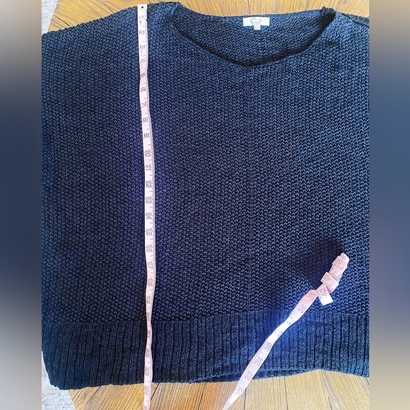 Easel oversized black knit sweater 3/4 length sleeves size medium - Picture 6 of 7